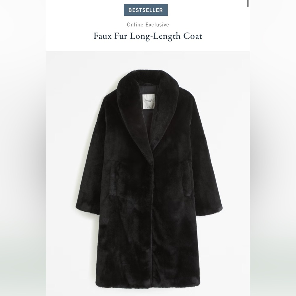 NWT Abercrombie Faux Fur Long Length Coat